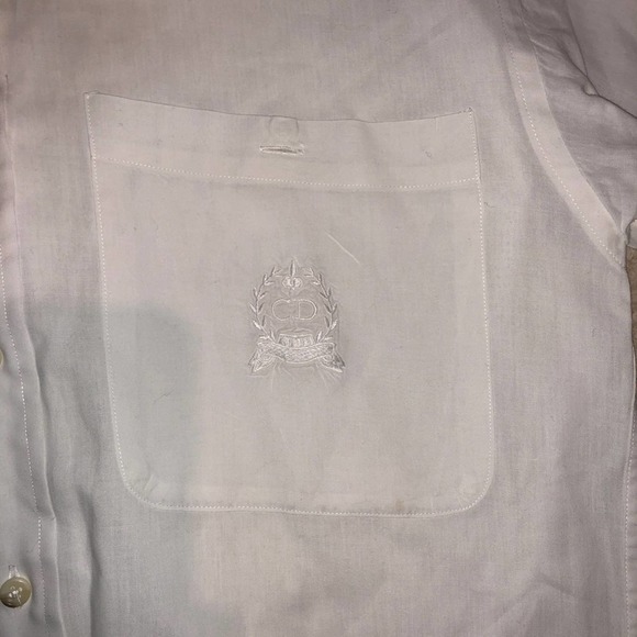 Vtg White Dior Shirt Sz M - Picture 2 of 2